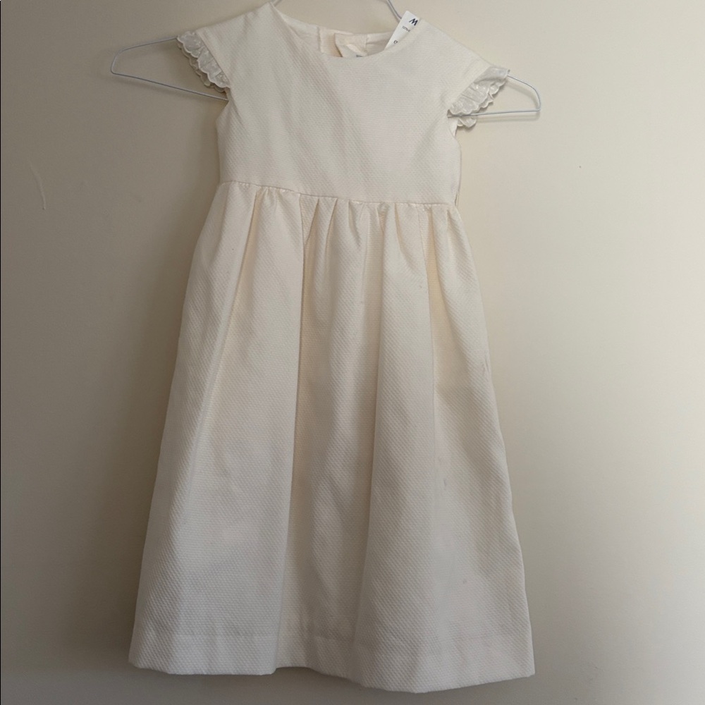 NWT EASTER DRESS Childrenchic White Textured Dress - Made Spain SZ4 communion